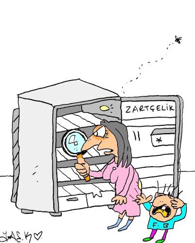 Cartoon: refrigerator sales (medium) by yasar kemal turan tagged refrigerator,sales