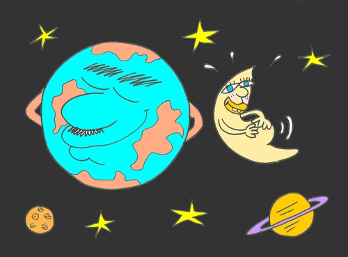 Cartoon: pregnant-dominant male (medium) by yasar kemal turan tagged pregnant,love,world,moon,relationship