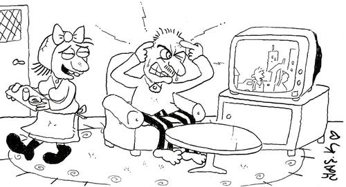 Cartoon: remote control channel1-2-3-4-5 (medium) by yasar kemal turan tagged control,remote