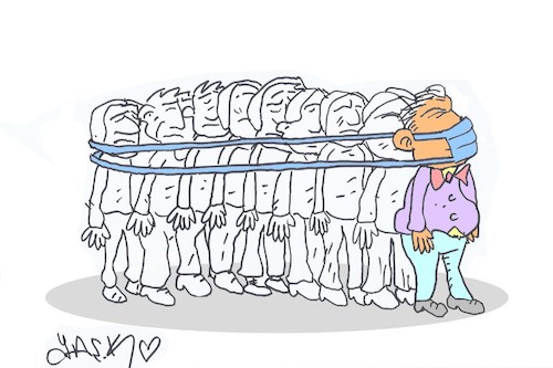 Cartoon: simple lives (medium) by yasar kemal turan tagged simple,lives