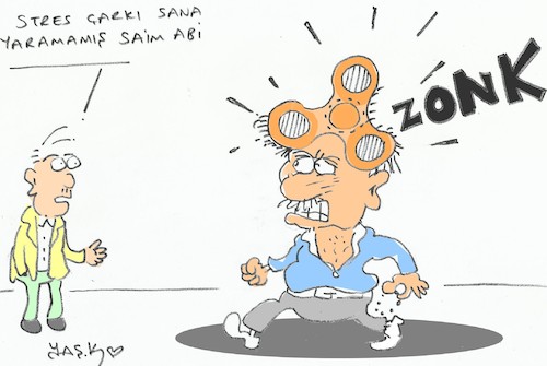 Cartoon: stress wheel (medium) by yasar kemal turan tagged stress,wheel