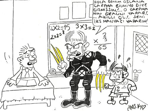 Cartoon: teacher-x men (medium) by yasar kemal turan tagged men,teacher