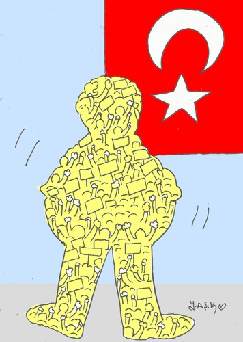 Cartoon: The man standing (medium) by yasar kemal turan tagged the,man,standing