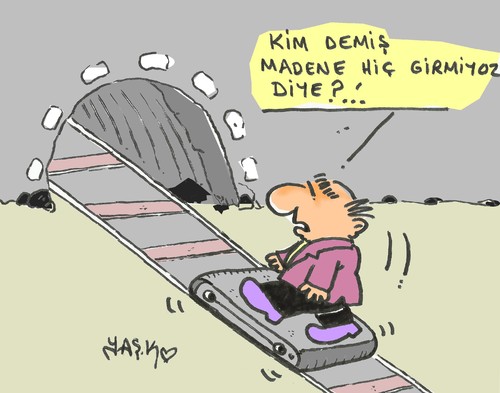 Cartoon: the walking belt (medium) by yasar kemal turan tagged the,walking,belt