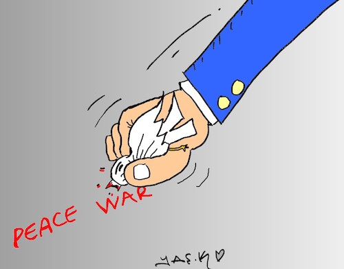 Cartoon: war or peace (medium) by yasar kemal turan tagged war,or,peace