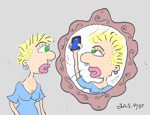 Cartoon: yourself (medium) by yasar kemal turan tagged yourself