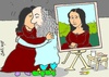 Cartoon: after!! (small) by yasar kemal turan tagged after,leonardo,da,vinci,love,sex,mona,lisa,smooch,shag