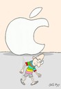 Cartoon: Apple -Steve Jobs (small) by yasar kemal turan tagged apple steve jobs resignation ceo