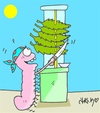 Cartoon: döner-caterpillar (small) by yasar kemal turan tagged döner,caterpillar,love,leaf,nature