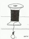 Cartoon: fine yarn (small) by yasar kemal turan tagged fine,yarn,execution,reel