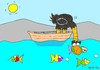 Cartoon: fishing season (small) by yasar kemal turan tagged fish,ostrich,sea