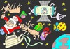 Cartoon: brink (small) by yasar kemal turan tagged gravity father christmas love deer space