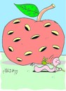 Cartoon: great migration (small) by yasar kemal turan tagged founded,apple,worm,great,migration
