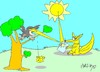 Cartoon: smart (small) by yasar kemal turan tagged smart,fox,crow,cheese
