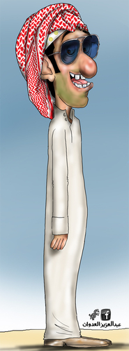 Cartoon: saudi keffiyeh (medium) by adwan tagged saudi,keffiyeh