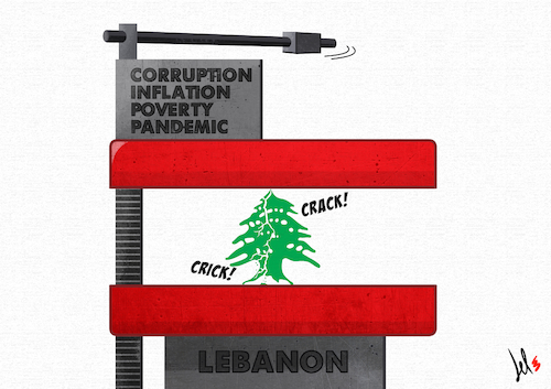 Cartoon: Lebanese chrisis (medium) by Emanuele Del Rosso tagged lebanon,crisis,oil,unrest,democracy,lebanon,crisis,oil,unrest,democracy