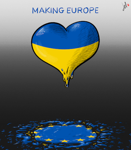 Cartoon: Making Europe (medium) by Emanuele Del Rosso tagged ukraine,russia,putin,nato,war,europe,ukraine,russia,putin,nato,war,europe