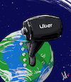 Cartoon: A Uber world (small) by Emanuele Del Rosso tagged uber,corruption,capitalism,drivers