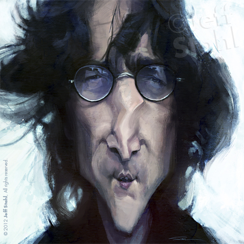 Cartoon: John Lennon by Jeff Stahl (medium) by Jeff Stahl tagged john,lennon,beatles,birthday,tribute,caricature,jeff,stahl
