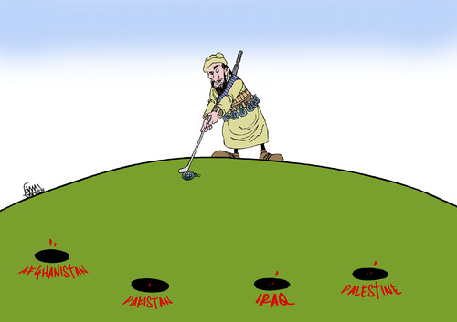 Cartoon: Anti Terrorism (medium) by aungminmin tagged cartoons