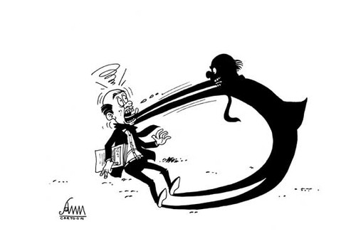 Cartoon: Shadow (medium) by aungminmin tagged shadow,people,humour,cartoon