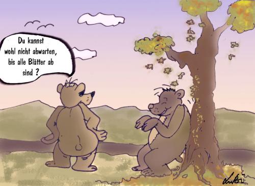 Cartoon: Bären im Herbst (medium) by Lutz-i tagged bären,herbst