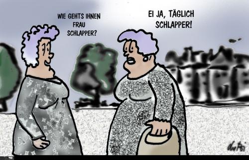 Cartoon: wie gehts? (medium) by Lutz-i tagged familie,schlapper