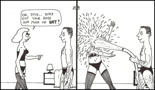 Cartoon: Hose (medium) by Jani The Rock tagged hose,wet,bedroom