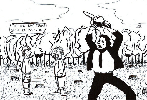 Cartoon: Lumberjack Leatherface (medium) by Jani The Rock tagged lumberjack,logger,logging,leatherface,texas,chainsaw,massacre