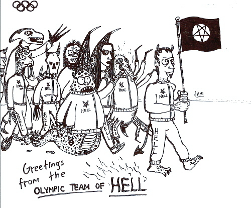 Cartoon: Olympic team of Hell (medium) by Jani The Rock tagged team,olympic,olympics,satan,hell