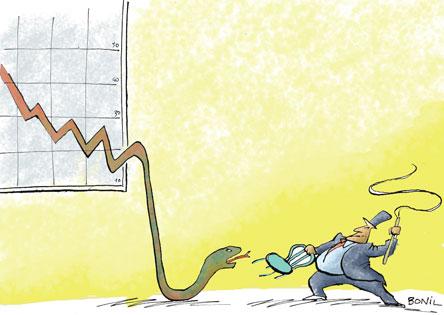 Cartoon: crisis (medium) by BONIL tagged crisis,statistics,bonil