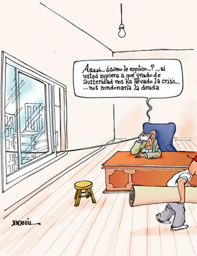 Cartoon: CRISIS (medium) by BONIL tagged crisis,debts,bankruptcy,business,bonil