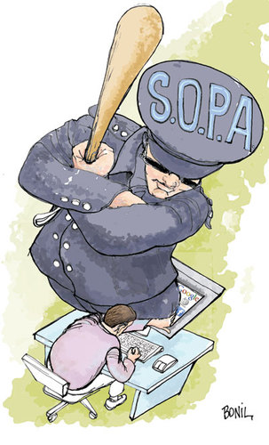 Cartoon: SOPA (medium) by BONIL tagged internet,computer,freedom,sopa
