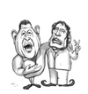 Cartoon: Add a caption (small) by AudreyD tagged chavez,gaddafi,caricature,humor,audrey,dugan