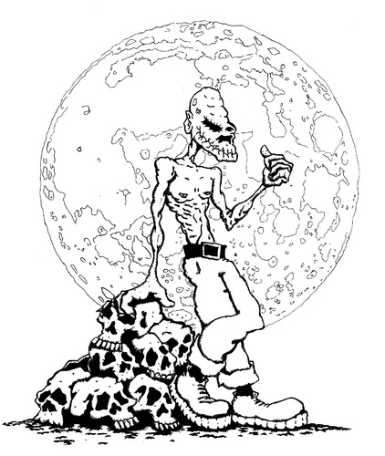 Cartoon: WORK FOR A LIVING (medium) by RAMONETX tagged illustration,artwork,fantasy,horror,zombies,vampiros,monstruos