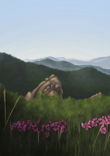 Cartoon: Spring (medium) by alesza tagged blumen,mountains,flowers,nature,frühling,spring