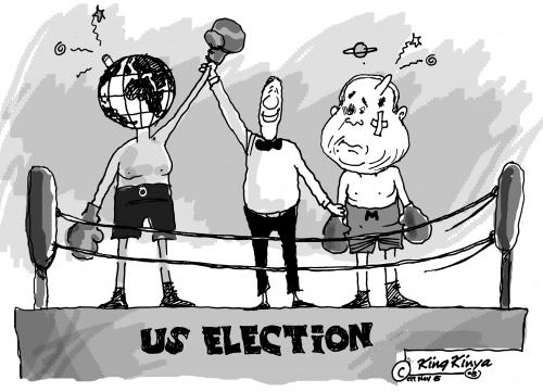 Cartoon: obama victory (medium) by King Kinya tagged ob