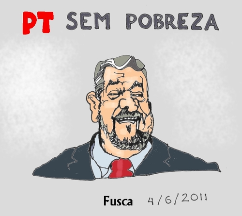 Cartoon: Brazilian ruling party PT (medium) by Fusca tagged totalitarism,dilma,lula,palocci,pt,brazil,corruption