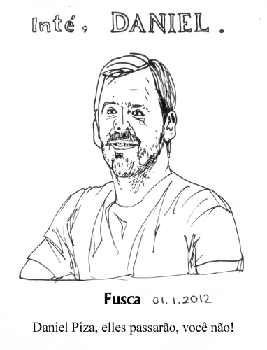 Cartoon: Daniel Piza 41 years old (medium) by Fusca tagged loss,literature,journalism,independent,culture