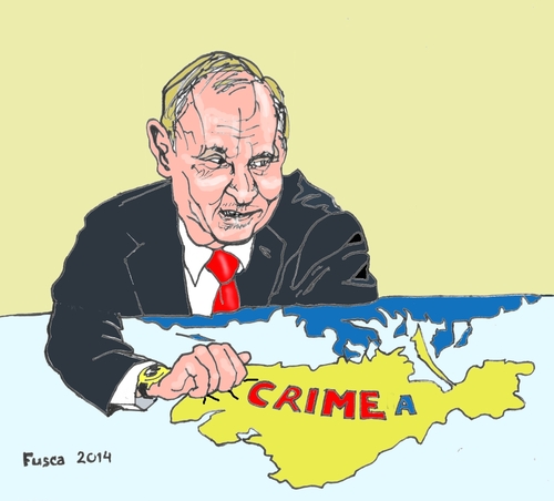 Cartoon: Putin confirms Crimea annexation (medium) by Fusca tagged putin,soviet,annexation,kgb,national,socialism
