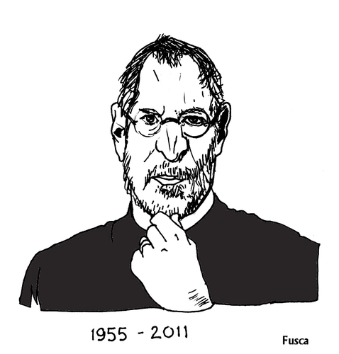 Cartoon: Steve Jobs (medium) by Fusca tagged comparisons,lula,jobs,steve
