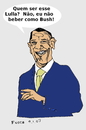 Cartoon: Obama (small) by Fusca tagged obama,brazil,lula,bolivarian,regime,third,world