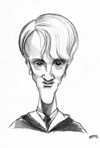 Cartoon: Draco Malfoy (medium) by lufreesz tagged felton,tom,potter,harry,malfoy,draco,caricature,caricatura