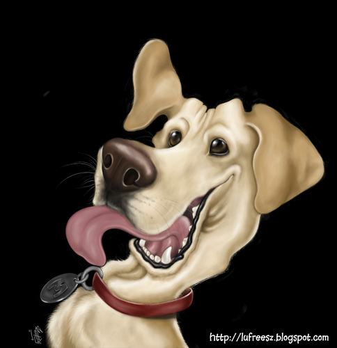 Cartoon: Marley (medium) by lufreesz tagged marley,and,me,dog,labrador,retriver