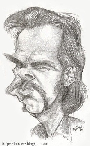 Cartoon: Nick Cave (medium) by lufreesz tagged nick,cave,and,the,bad,seeds,caricature