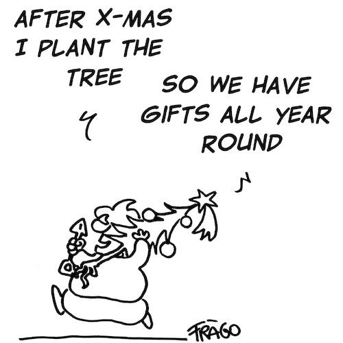 Cartoon: X-mas Tree (medium) by fragocomics tagged xmas,chistmas,santa,claus,xmas,chistmas,santa,claus