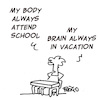 Cartoon: Brain in vacation (small) by fragocomics tagged school,educational,education