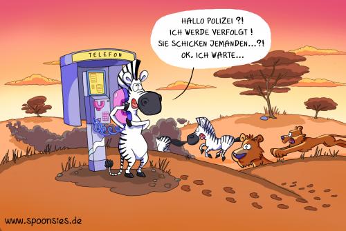 Cartoon: zebranotruf (medium) by ChristianP tagged zebranotruf