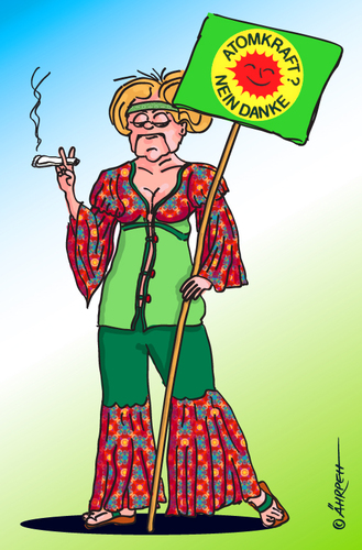 Cartoon: Angies Politikwende (medium) by rpeter tagged grün,merkel,atomausstieg,politik,wende,atomkraft,kernkraft