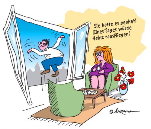 Cartoon: Ausgeflogen (medium) by rpeter tagged fliegen,ehepaar